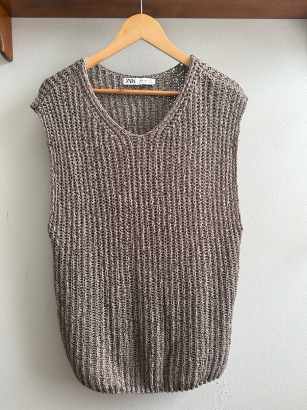 Zara Taupe Knit Muscle Tee